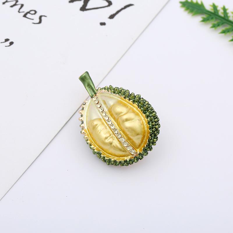 Broche animal incrustée de perles – Bijou de corsage en alliage style dessin animé en forme de goutte d'huile pour femme