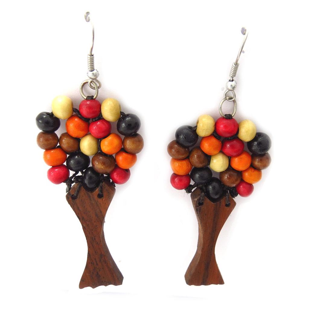 Les Trésors De Lily [K6493] - Boucles Créateur 'Coloriage' marron orange (arbre)