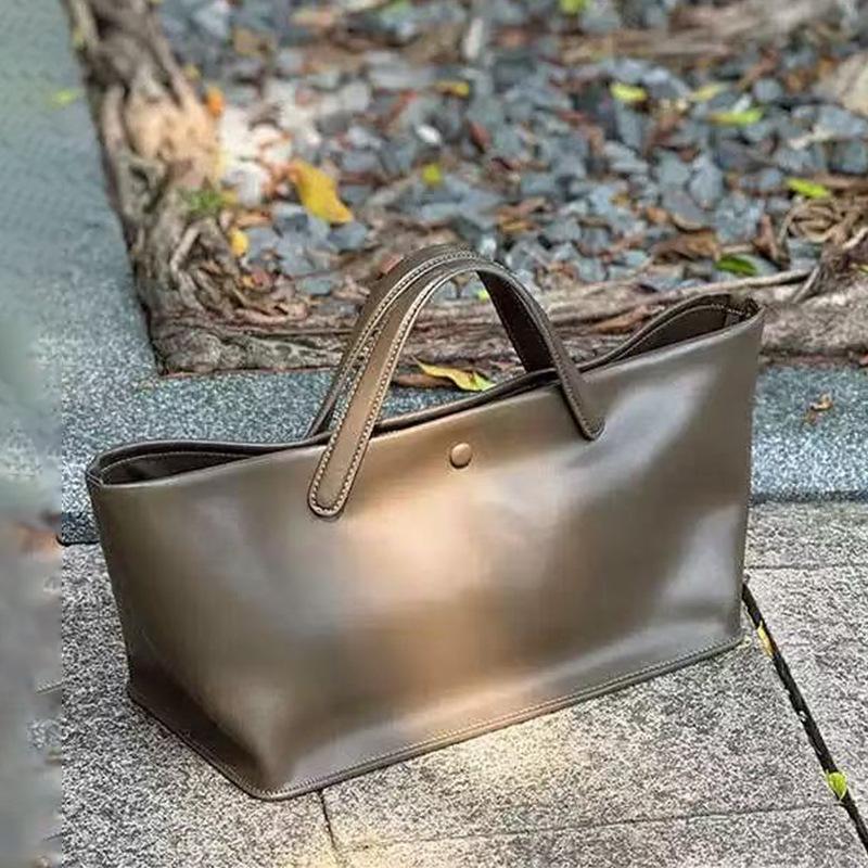 2026 Nová originální kožená taška Tote, Minimalistická elegantní velkokapacitní kabelka do práce, Kabelka s horní rukojetí pro každodenní nošení