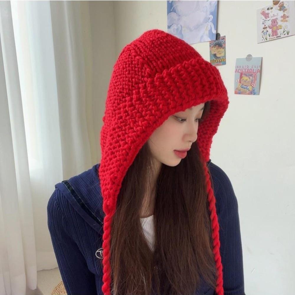 Warm Woolen Cap Thickened Beanie Hat Trendy Knitted Cap  Autumn Winter
