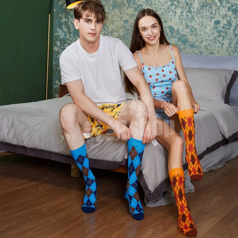 Striped multicolor street skateboarding funny socks for men and women