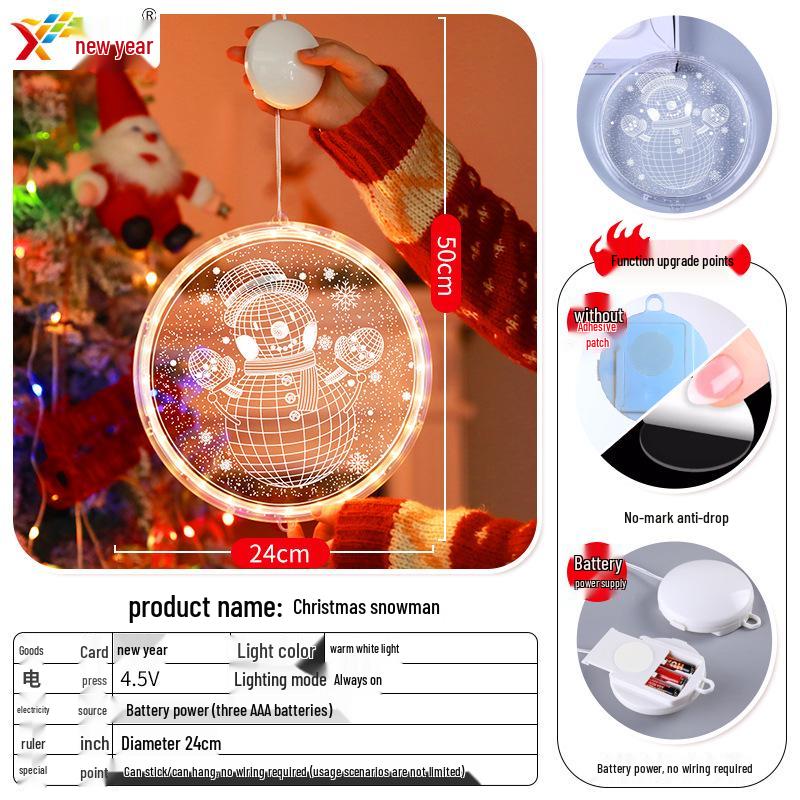 Glowing Merry Christmas LED Suction Cup String Lights for 2025 Holiday Window Display