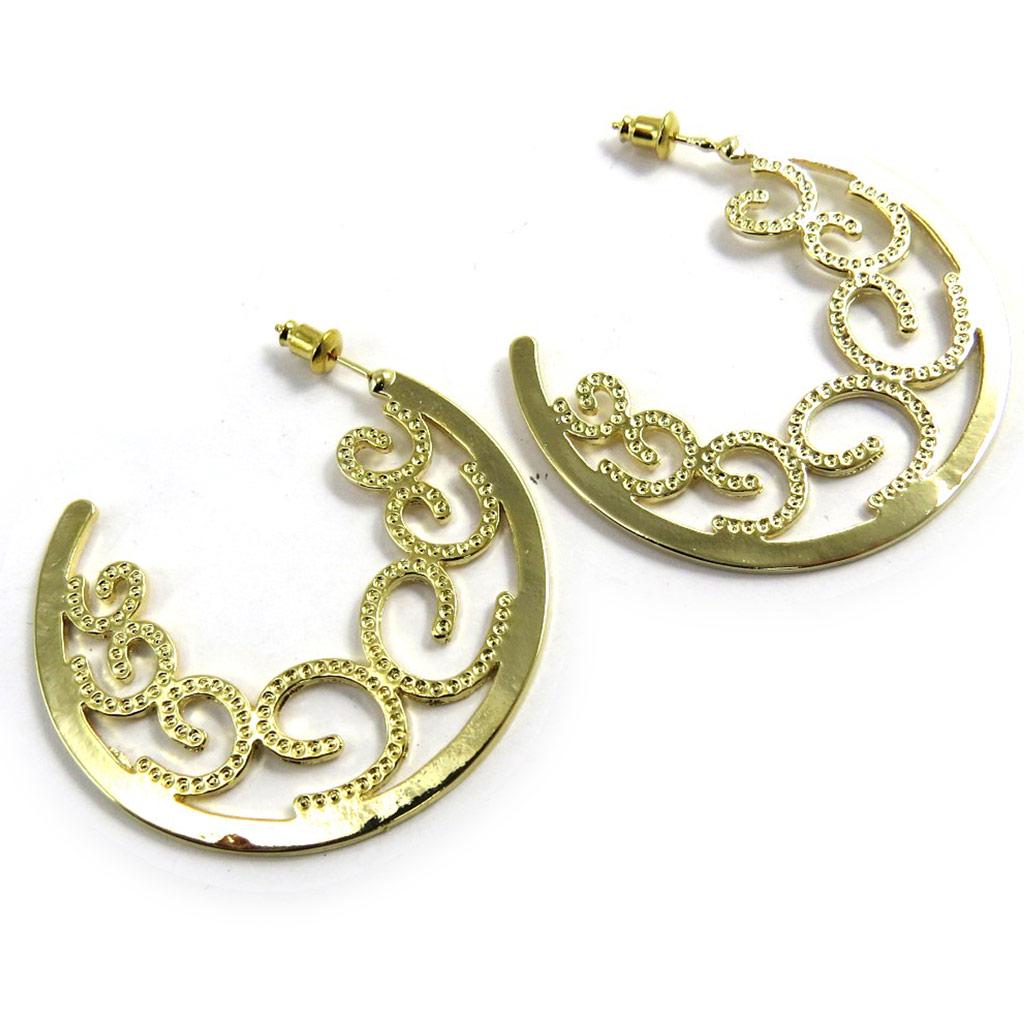 Les Trésors De Lily [M2574] - Gold 'Scarlett' Hoop Earrings Ø 45 Mm