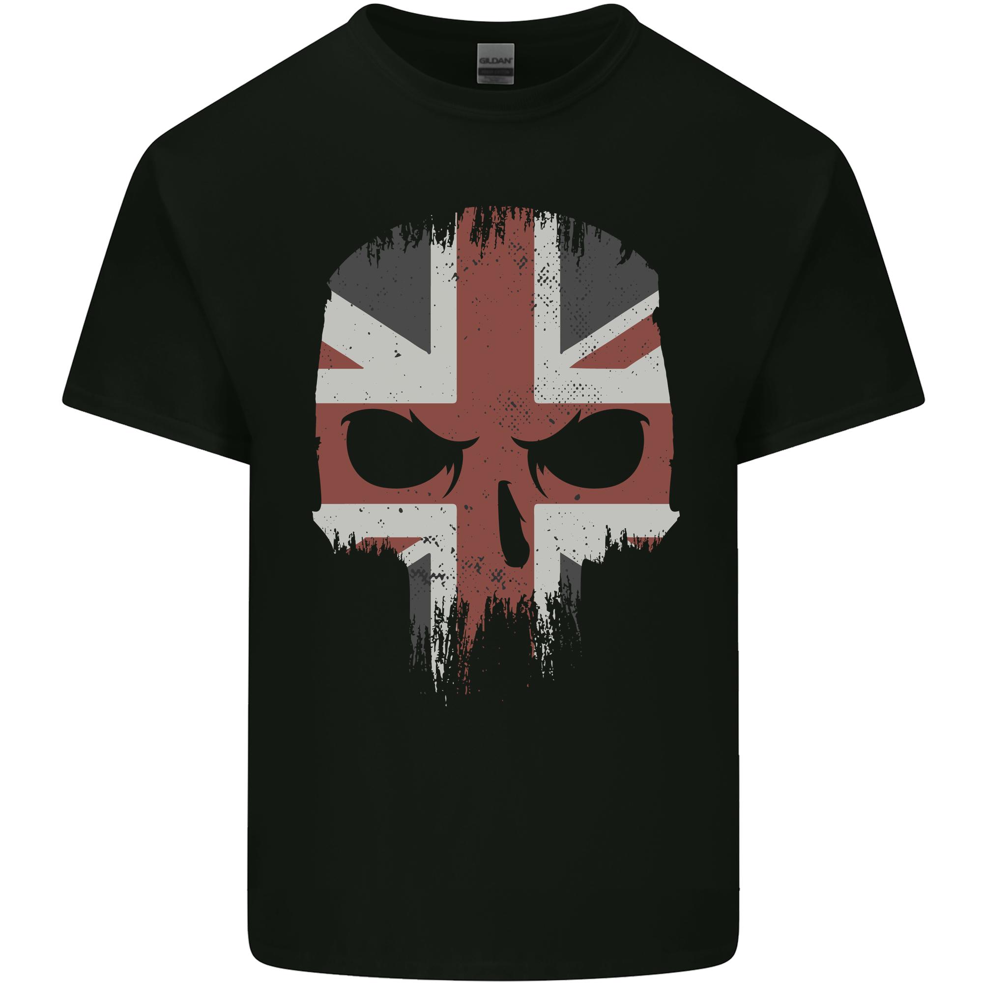 Union Jack Skull British Gym Biker Flag Unisexs Light Cotton TShirt S