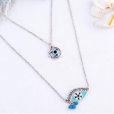 Voylla Evil Eyes Tribal Motif Necklace
