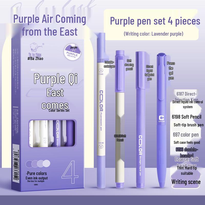 Morandi Series Class 2 Grade 3 Multicolor Click-Action Gel Pens for Note-Taking and Marking