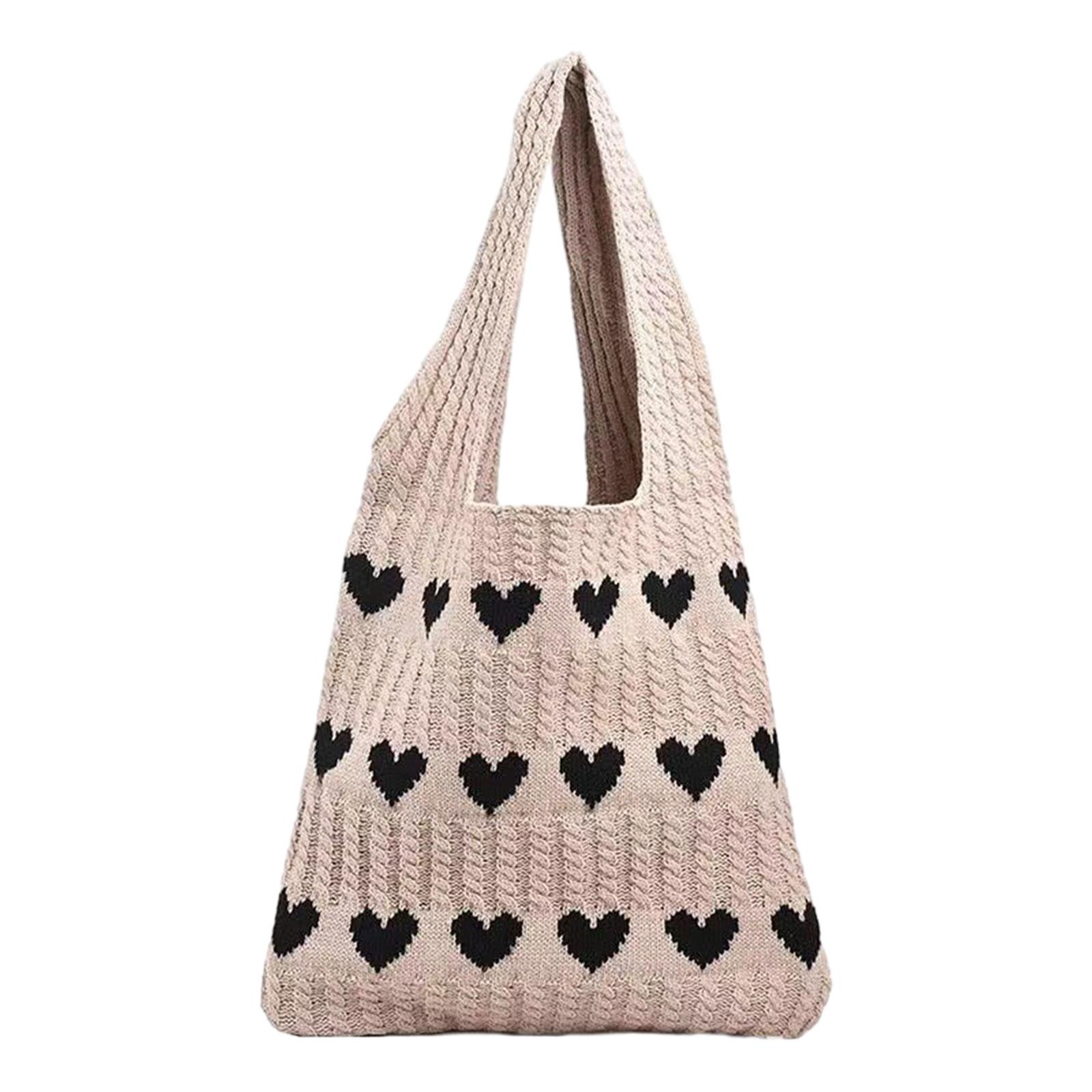 

Shoulder Bag Knitting Hobo Bag Pouch Elegant Lightweight Women s Knit Tote Bag Handbag for Work Outdoor Autumn Vacation Party хакі