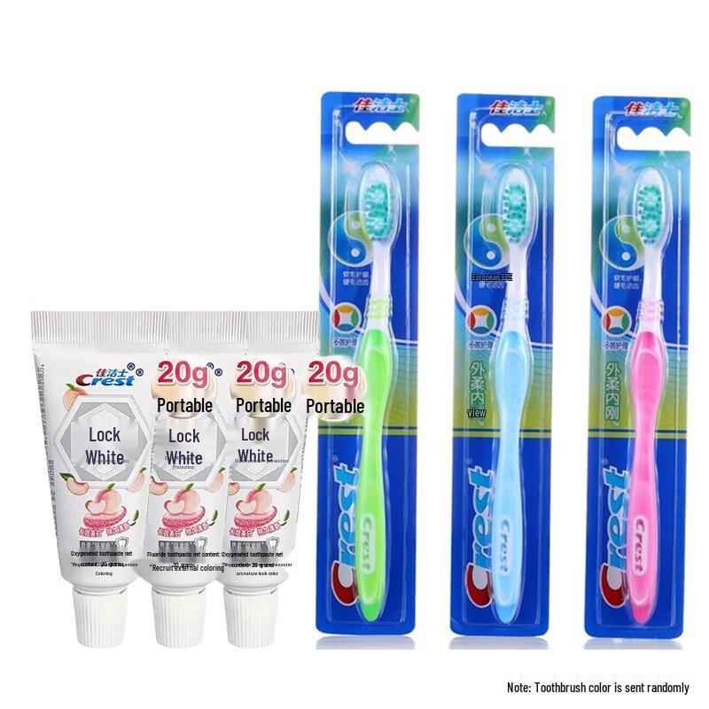 Crest Dual Color Whitening Toothpaste & Brush Set