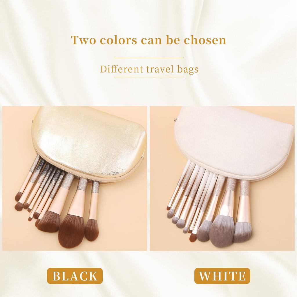 ENZO KEN Black and Gold Gorgeous Brush Set with Makeup Pouch