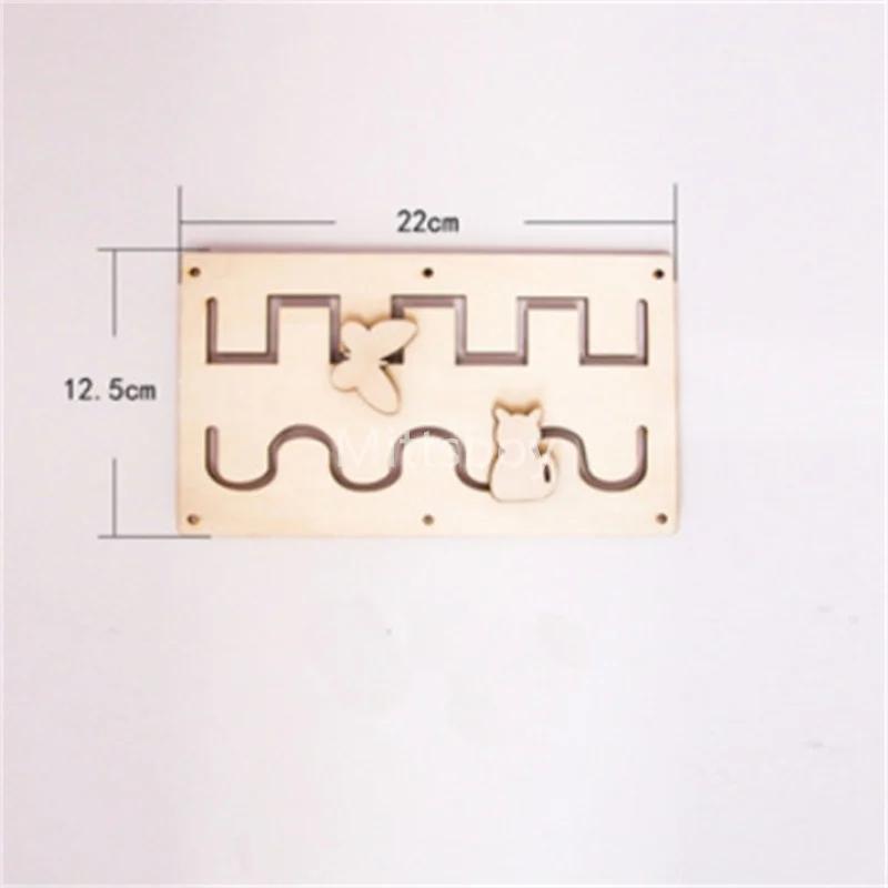 DIY Busy Board Montessori Educational Toys Animal Slide Zipper Numeric Letter Cloud Wood Chip Graphic Pairing Wooden Parts Gifts