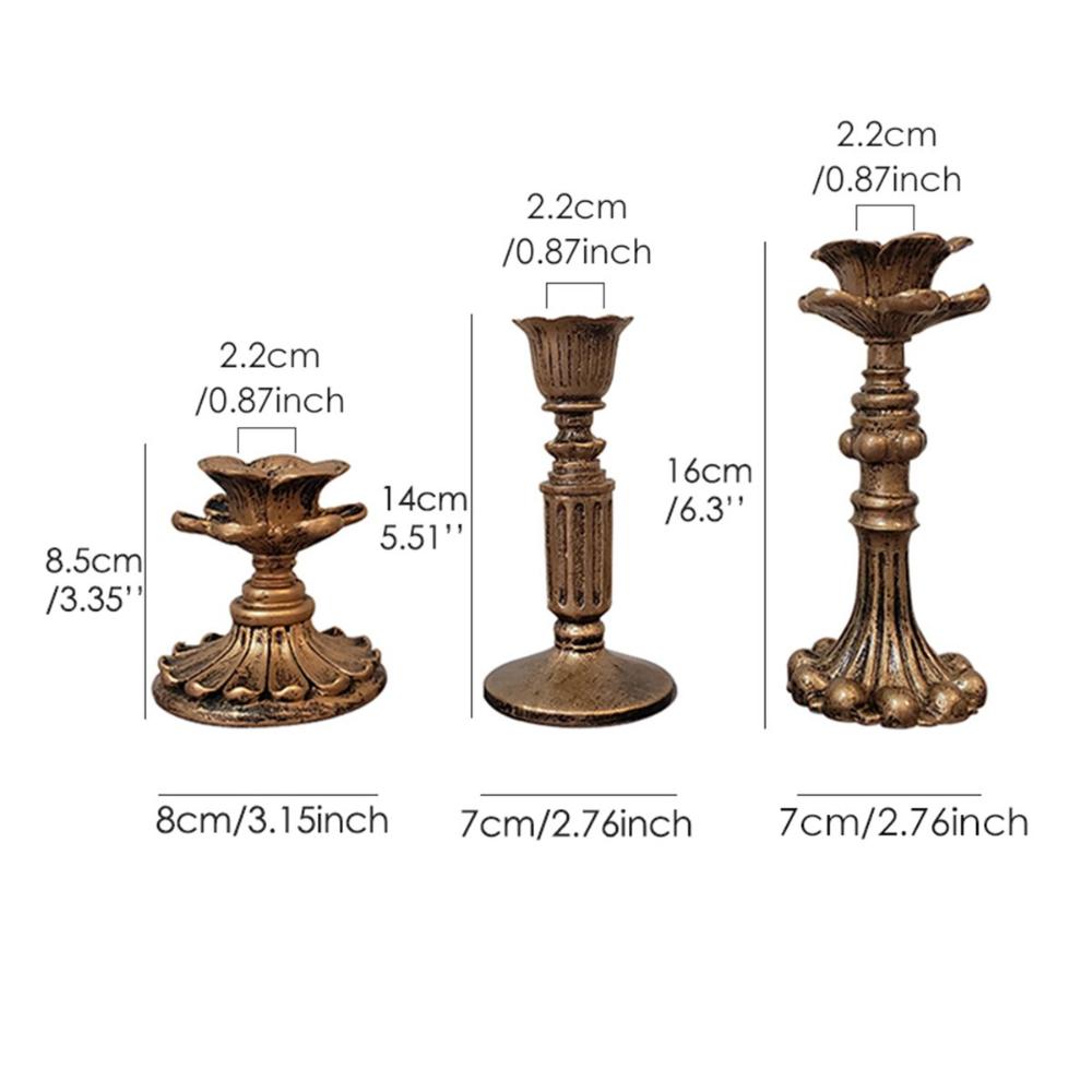 Vintage Retro Metal Taper Candle Holder Candlelight Display Candlestick Stand Candle Pillar