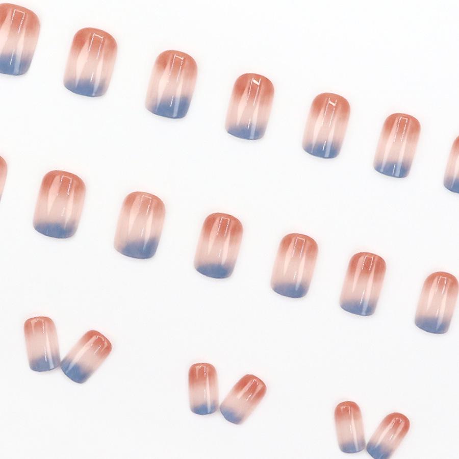 Morandi Gradient Luxury Square Nail Stickers - 24-Piece Set