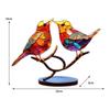 Bird Statue Centerpiece Multicolor Figurine Metal Birds Sculpture Birds Desktop Ornament Home Decor for Indoor Fireplace Outdoor