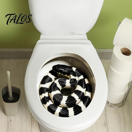 Home Party Wall Decoration Realistic Snake Toilet Seat Sticker, PVC Waterproof Python Funny Vinyl Sticker Decal, Creative Lid for Bathroom Art