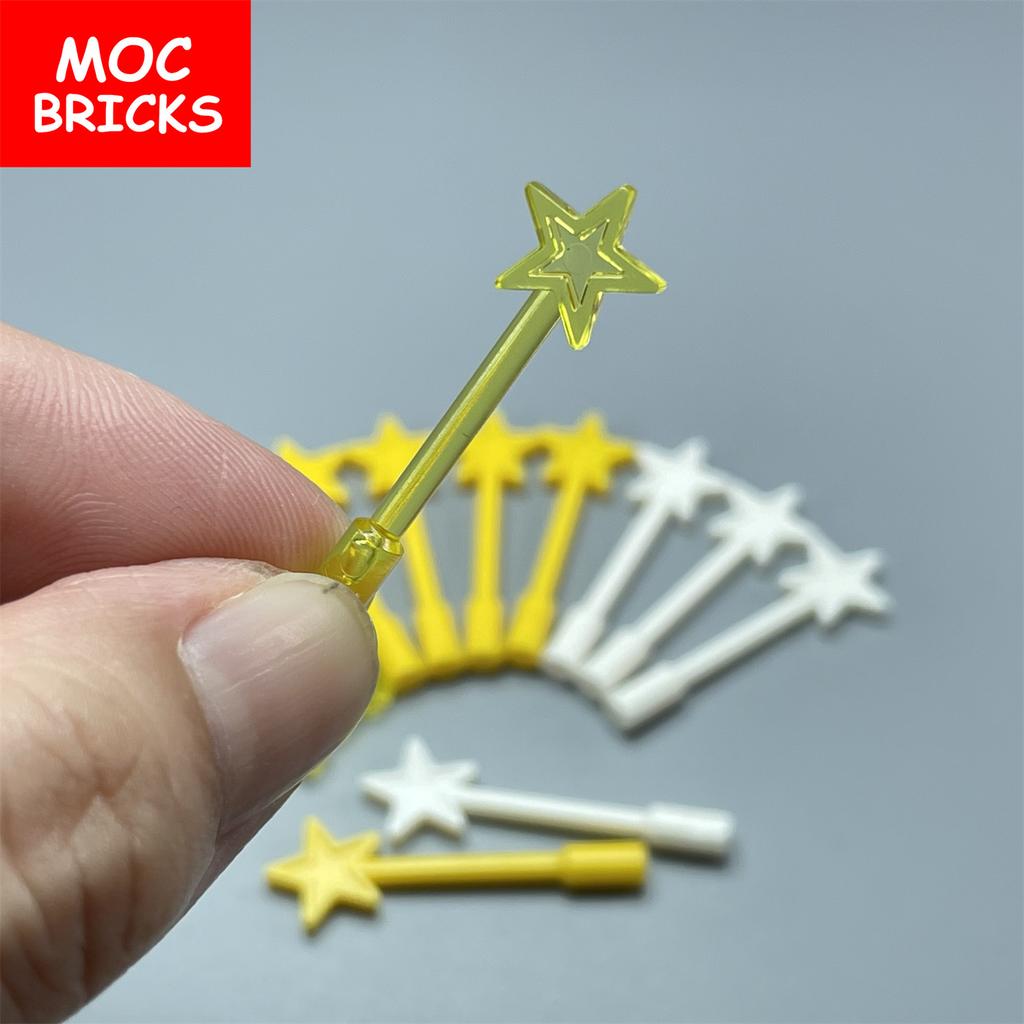 10pcs/lot MOC Bricks Utensil Star Magic Wand 6124 Stick Building Blocks Part Toys For Kids Compatible Major Brands