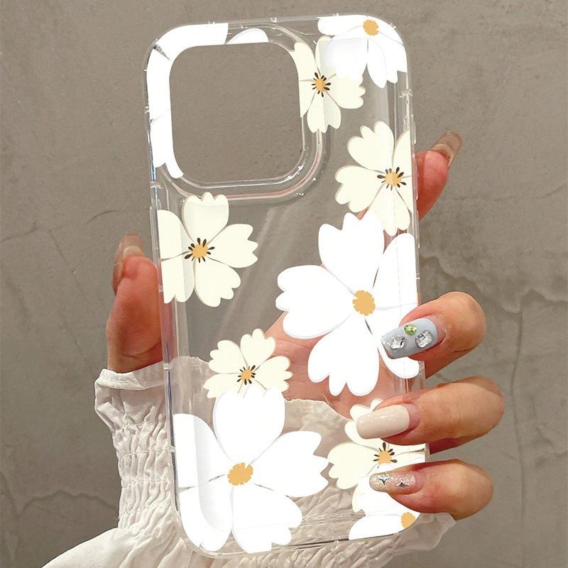 Fresh Little White Flower Is Suitable for iPhone12promax Apple 11 Mobile Phone Case XR/XS Anti-drop 13/14 Silicone 15.