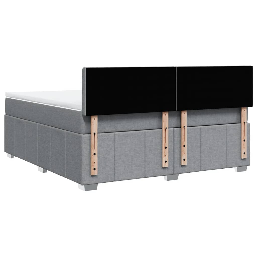 Vidaxl Letto Continentale Con Materasso, Grigio Chiaro, Tessuto, 180X200Cm