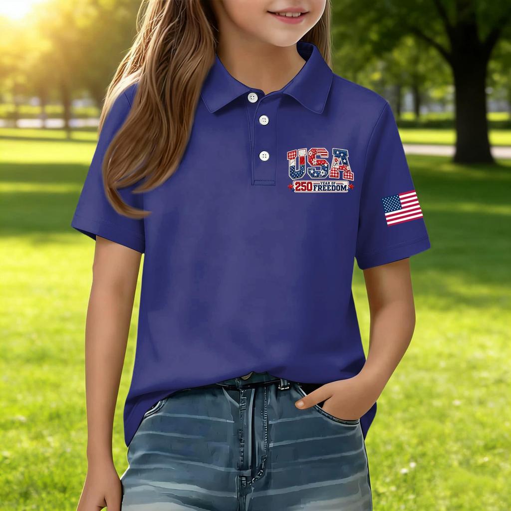 Children's Daily Casual Short-sleeved Print Tops T-shirts Shirts