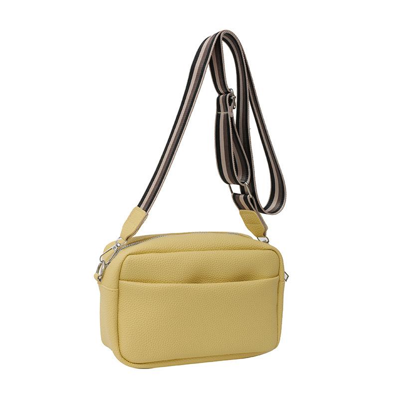 

Trend women s bags 2025 new solid color versatile PU messenger bag small bag women s wide shoulder strap shoulder bag small square bag жовтий