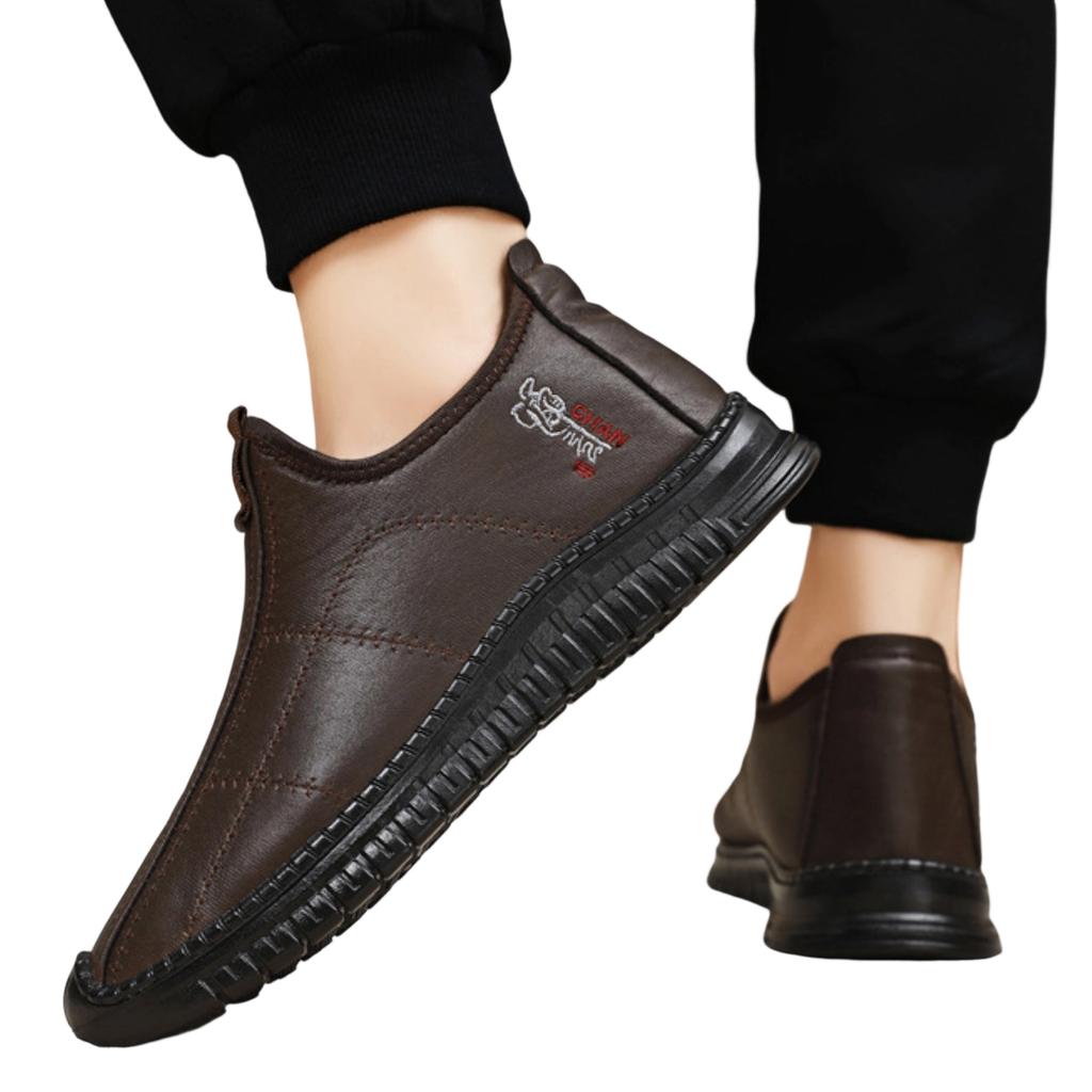 Men's Leather Boots with for Winter Cold Short Boots