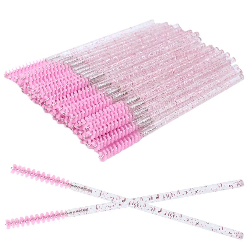 50pcs Disposable Skinny Mascara Wands Mini Crystal Eyelash Brushes Micro Brush Lash Extension Supplies Mini Lash Brush eyelashes