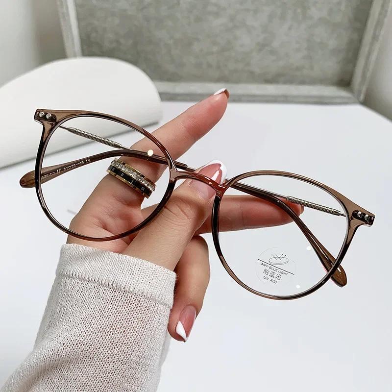 Vintage Round Finished Myopia Glasses Fashion Clear Lens Transparent Eyewear Men Women Luxury Design Near Sight Eyelasses