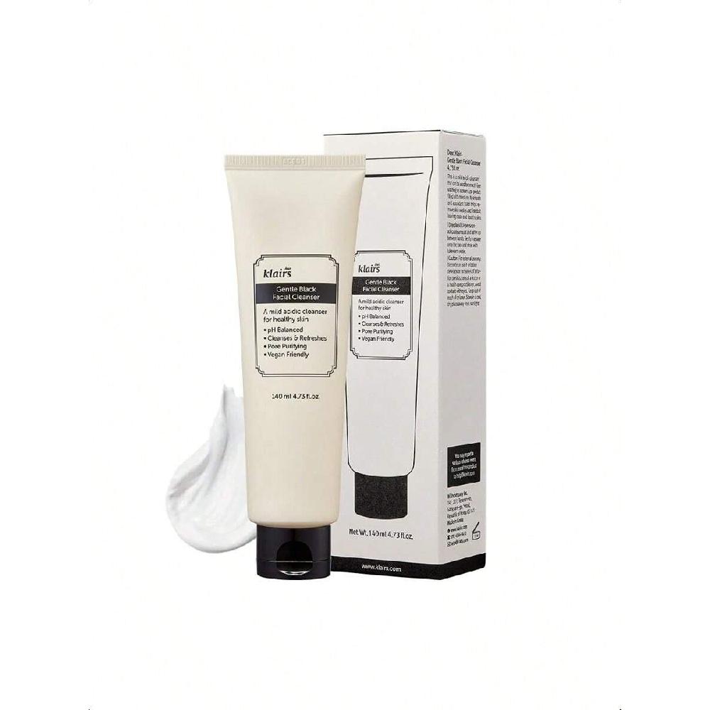 Дорогой, Klairs Gentle Black Facial Cleanser 140мл | Веганский, Низкий pH, Увлажняющий финиш, Кремовый пенящийся очиститель, Ежедневное средство для умывания Facial Cleanser 140ml