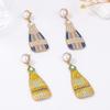 European and American Simple Fashion Casual Cartoon Design Sense Alloy Dripping Oil Color Bottle Imitation Pearl Women's Earrings