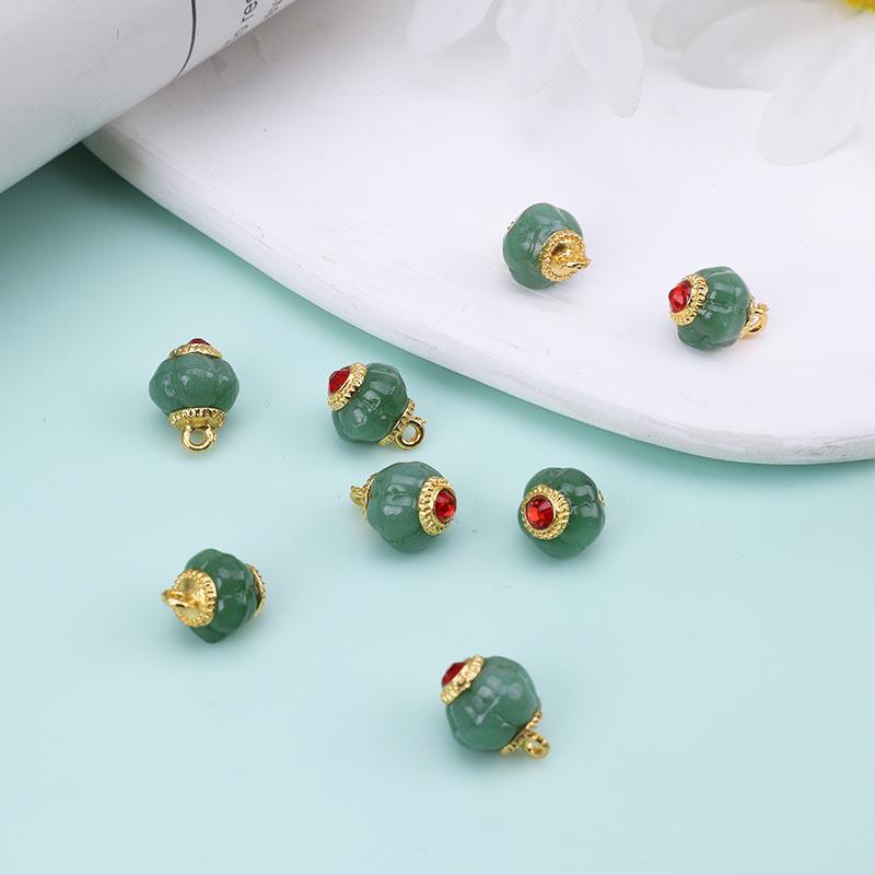 Retro Jade Green Pi Xiu Pendant Charm for Hanfu - DIY Handmade Jade Button Bracelet Accessory
