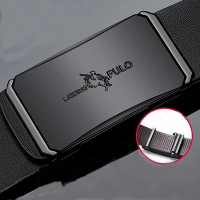 Neuer hochwertiger Herrengürtel mit automatischer Schnalle aus schwarzem Leder