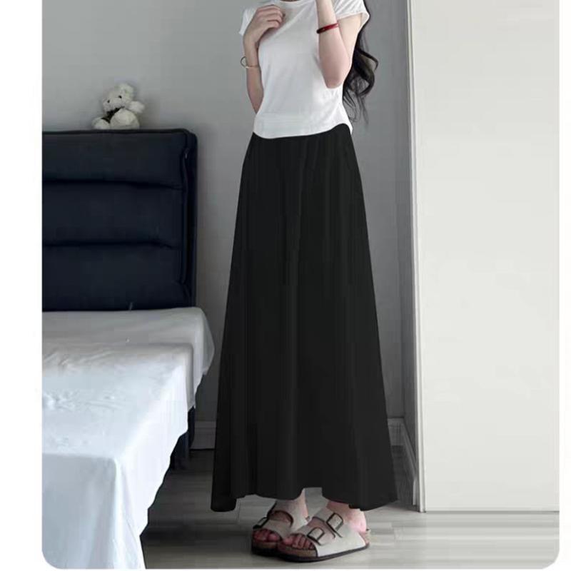 

Юбка из ледяного шелка, Бежевая плиссированная юбка для женщин, Летняя тонкая новая плиссированная А-силуэта большая миди-юбка из ацетата с высокой талией L