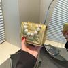 New Solid Color Chain Shoulder Messenger Commuter Small Square Bag Fashionable Versatile Mini Pearl Handbag Bag