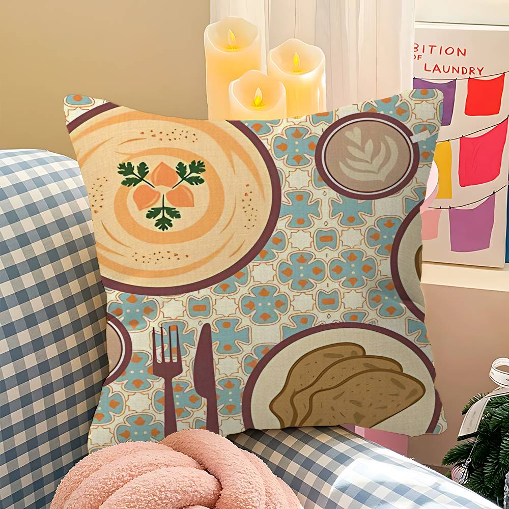 Japanese Foods Whitepaper Pillow Anime Pillow Sofa Bed Head Pillow Cover Cushion Cover 45x45 Cm Fashion