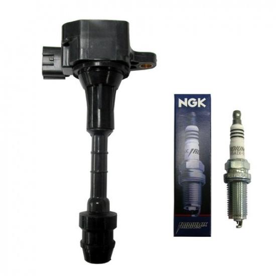 New  4469 Spark Plug (1) + (1)  Ignition Coil For Nissan Infiniti Suzuki