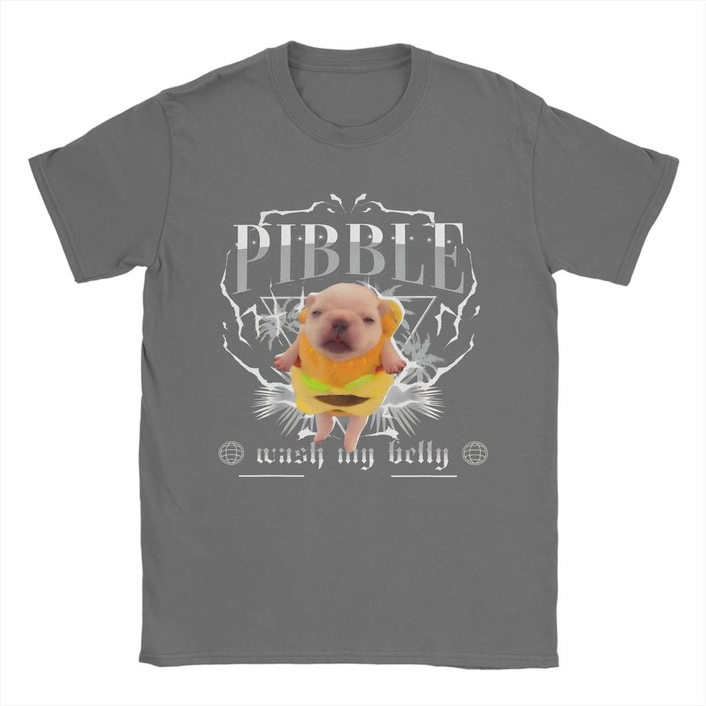 Unisexové tričko s krátkým rukávem a vtipným meme s motivem Pibble Wash My Belly pro všechna roční období, 100% bavlna.