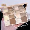 1 Pezzo Palette Ombretto Viso Illuminante Ombra Naso Glitter Fini Opachi Riparazione Evidenziatore Palette a Quattro Colori