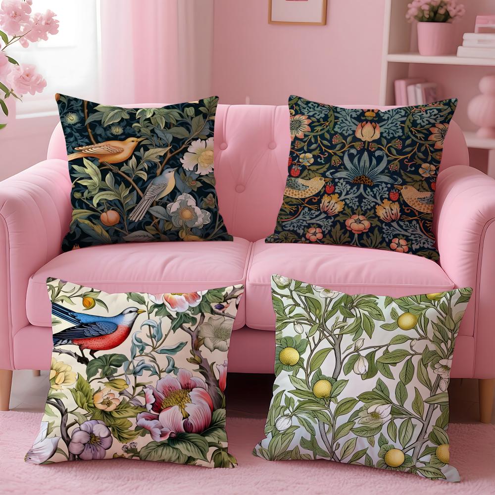 Art WWilliam Morris Cushion Cover Pillow Case Soft Skin Friendly Fabric Comfort  Concealed Zipper