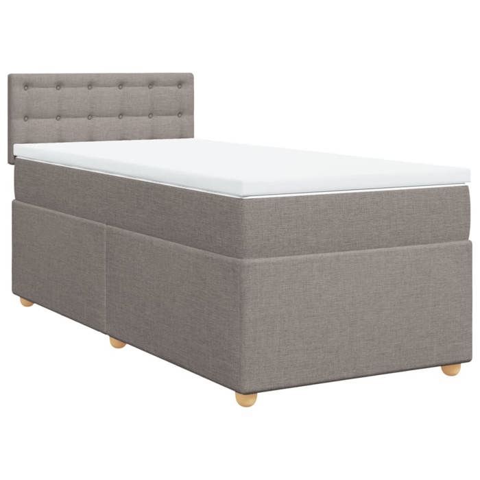 VidaXL Sommier à lattes de lit avec matelas Taupe 90x200 cm Tissu 3288881