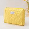 Flower Pattern Women Makeup Bag Cosmetic Bags Quilted Cotton Soft Makeup Case Pouch Zipper Large Travel Wash Pouch