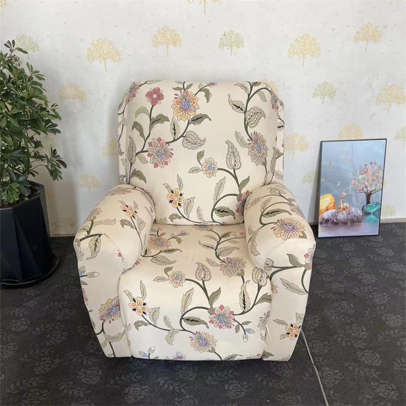 Elastic Printed Fabric All-Inclusive Recliner Cover Rocking Chair Cover Sofa Cover Protective Cover Single Function Recliner Cover