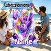 Custom Name Personalized Care Bears Print Beach Towel, for Trip Camping Beach Party Home Decor, Birthday Gift for Family & Friends