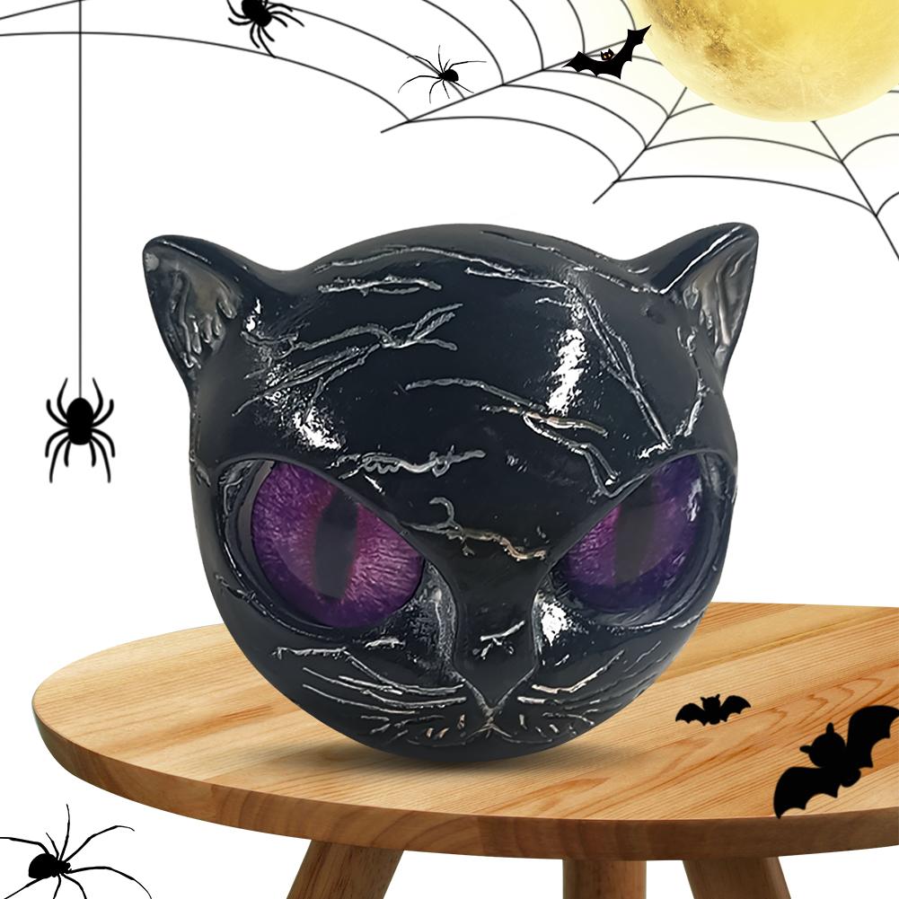 Katt Stein Skulptur Dekorativ Kunst Statue Katt Stein Statue for Halloween Soverom Bokhylle Dekorasjon