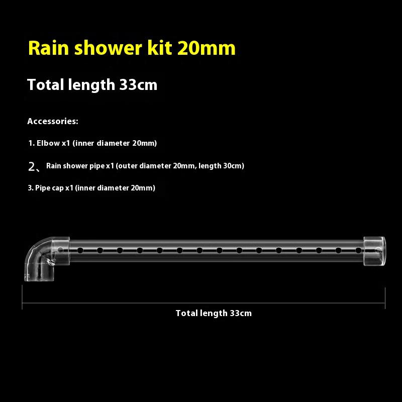 Aquarium Rain Spray Bar Outflow Pipe Transparent Acrylic Rain Shower Outlet Tube Kit Fish Tank External Filter Accessries