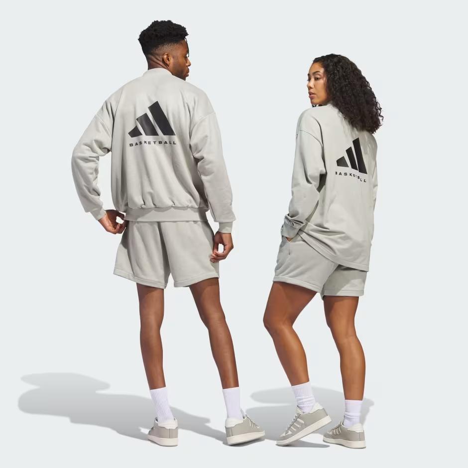 Adidas 2024 Collection Chapter 01 Mid-Rise Fitted Solid Color Basketball Shorts Unisex Bottoms Sesame IN7701