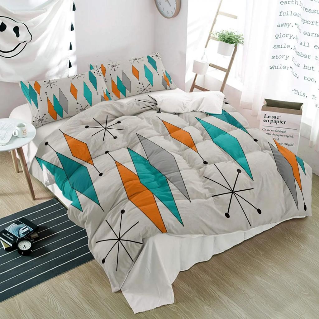 Mid Century Bohemian Abstract Duvet Cover Set Geometric Luxury Bedding Sets Tropical Palm Tree Plant Comforter Cover Set 2/3pcs