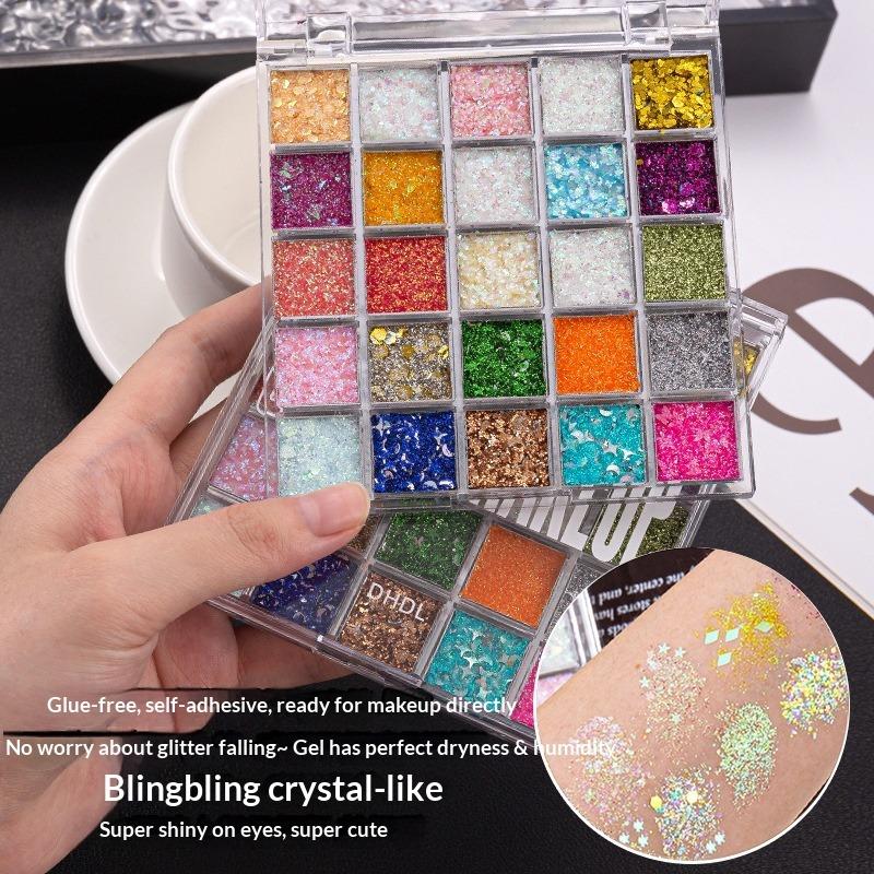 Children's Day Large Sequins Four-color Children's Eyeshadow Party Dance Stage Makeup Fine Sequins 4-color Eyeshadow Disc