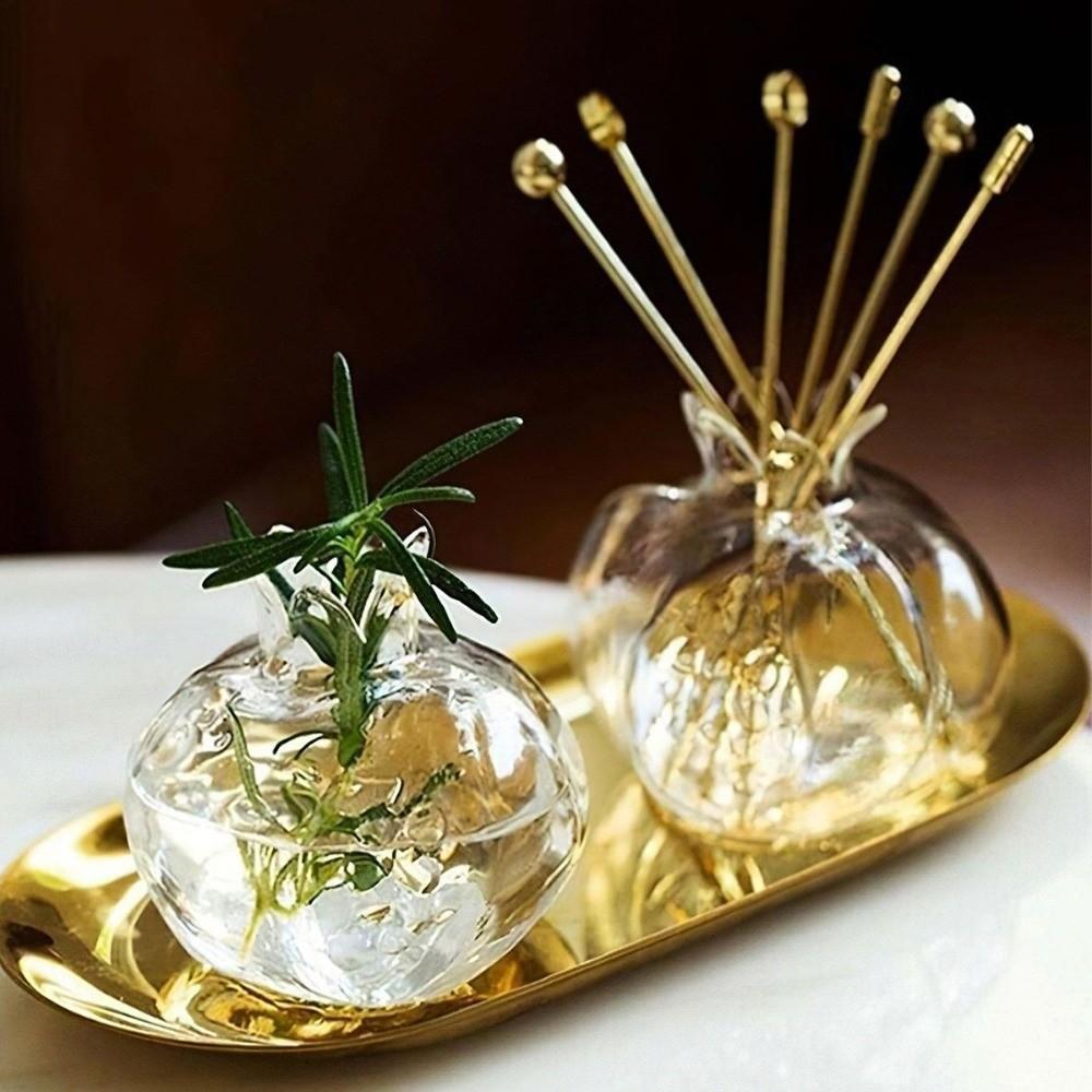 Creative Transparent Pomegranate Glass Vase Red Decorative Hand-Blown Glass Vase Pomegranate Flower Pot Wedding Decoration