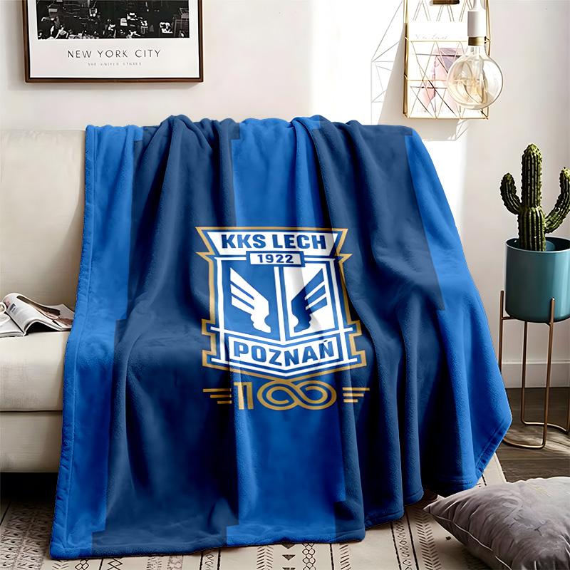 KKS Lech Poznan Theme Blanket Suitable For Beds Sofas And Camping Perfect For Both Men And Women Comfortable Bedding All Year Round