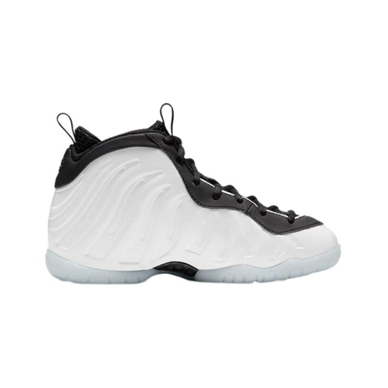 Nike Foamposite One Little 'Home' High-Top Vintage Basketball Shoes White Black Children Aged 3-7 Years Old Sneakers CZ2549-100