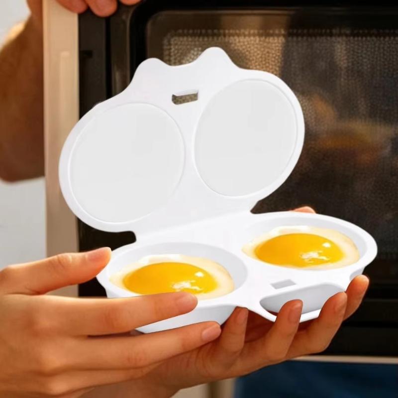 1Pcs Portable Steamed Egg Box Food Grades Plastic Microwave Egg Cooker Heat Resistant Kitchen Cooking Mold Egg Steamer